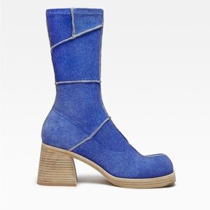 Miista Blue Denim Heeled Boots